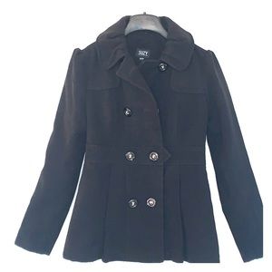 Black double breasted pea coat